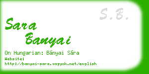 sara banyai business card